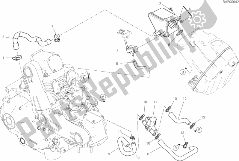 Toutes les pièces pour le Système D'air Secondaire du Ducati Scrambler Desert Sled Thailand 803 2020